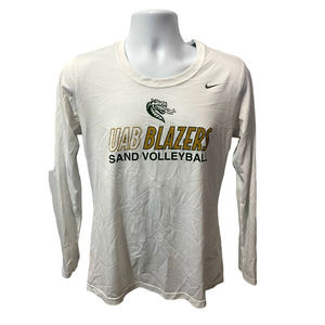 UAB Blazers Team Shirt Medium White Green Blazers Nike Long Sleeve